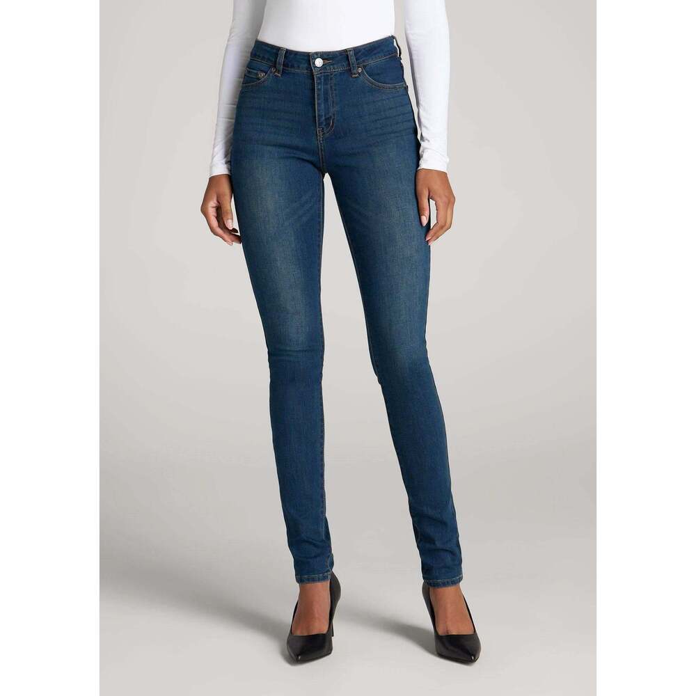 American Tall Sarah Mid-Rise Skinny Jeans for Tall Women in Blue Size 3434 / 35